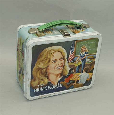 Vintage 1970s Bionic Woman Metal Lunch Box 